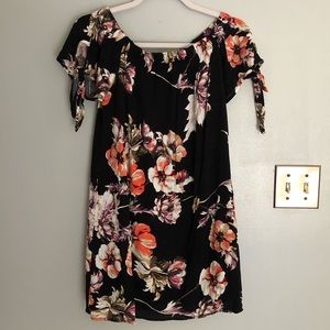 Size small black floral dress